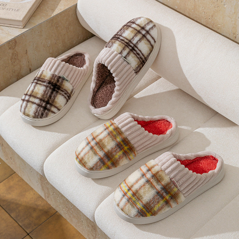 Plush home slippers
