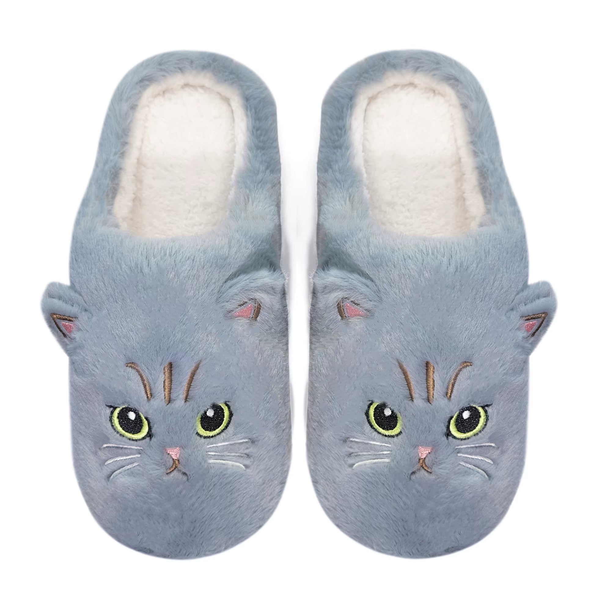 Novelty Plush Home Slippers, Cute Cat-Shaped Design, Casual Wear Gifts for Family Members Couples Cat Lovers Ladies
