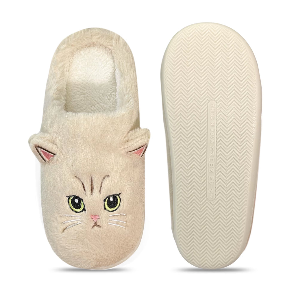 Novelty Plush Home Slippers, Cute Cat-Shaped Design, Casual Wear Gifts for Family Members Couples Cat Lovers Ladies