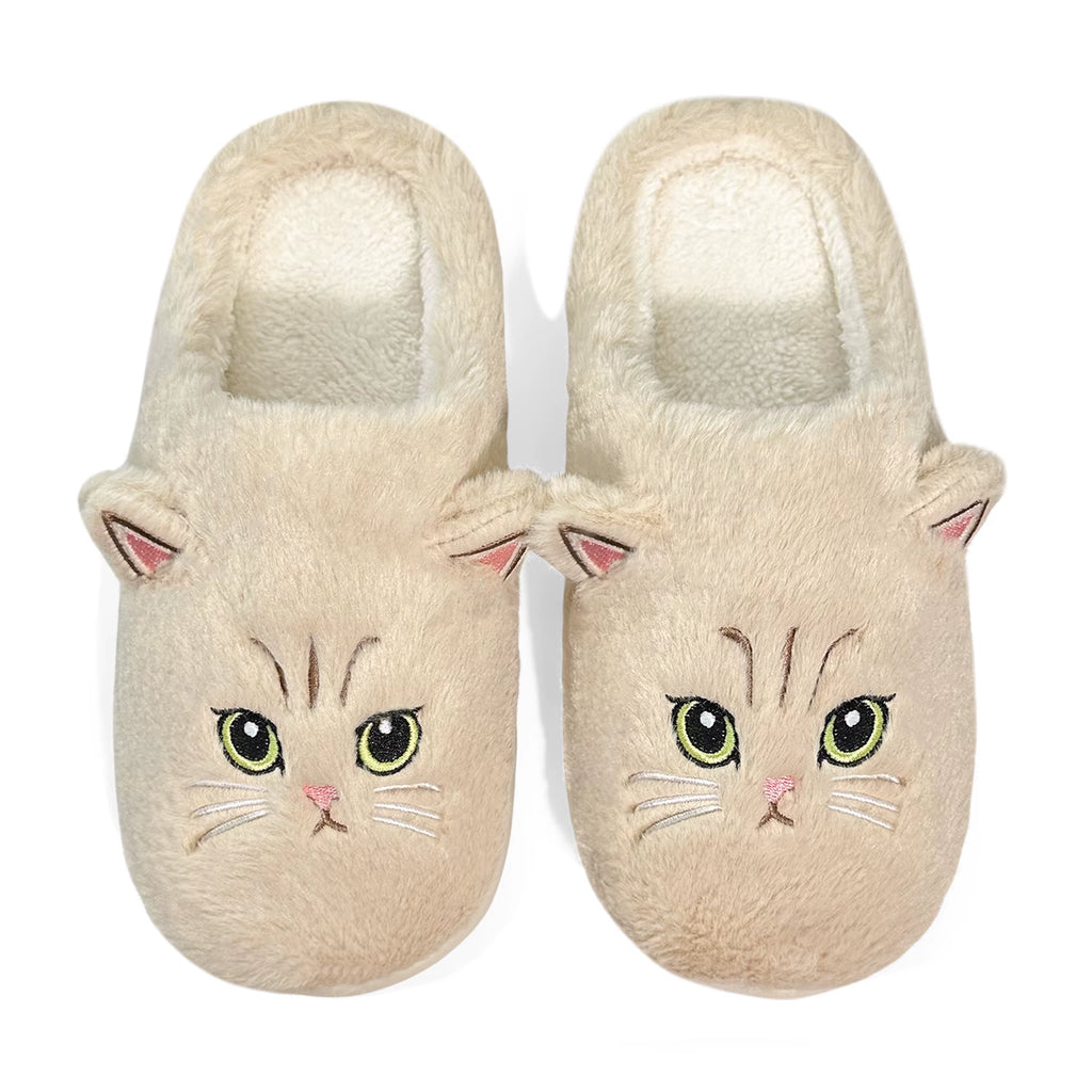 Novelty Plush Home Slippers, Cute Cat-Shaped Design, Casual Wear Gifts for Family Members Couples Cat Lovers Ladies