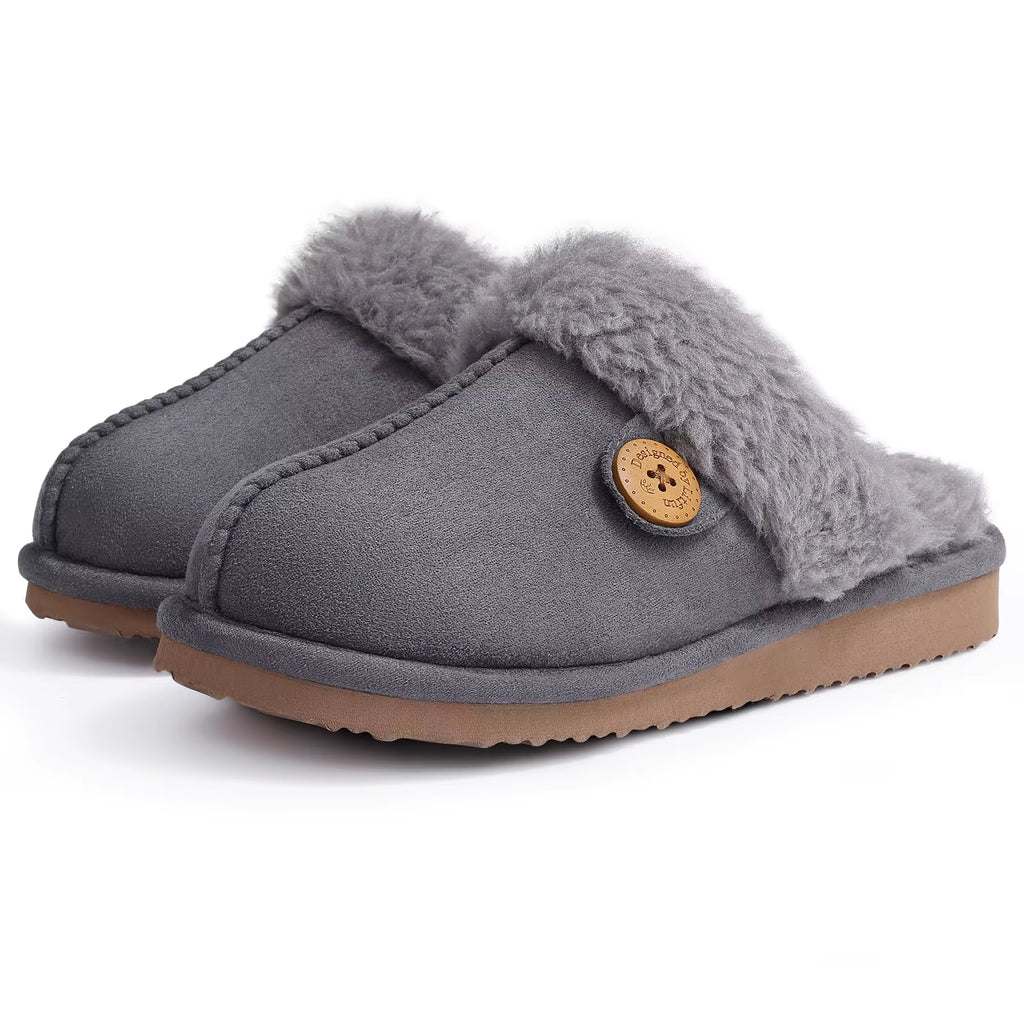 Women Fur Plush Slippers Indoor Warm Plush Home Cotton Shoes Winter Outdoor Plush Closed Rubber Home Shoes for Women