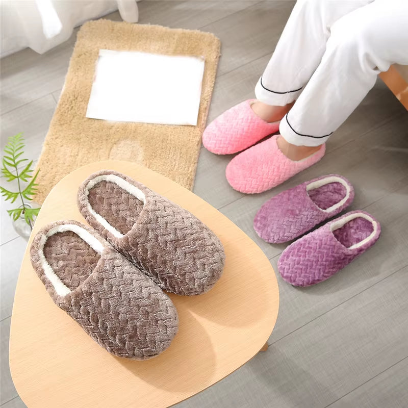 Women Indoor Slippers Warm Plush Home Slipper Autumn Winter Shoes Woman House Flat Floor Soft Slient 2023