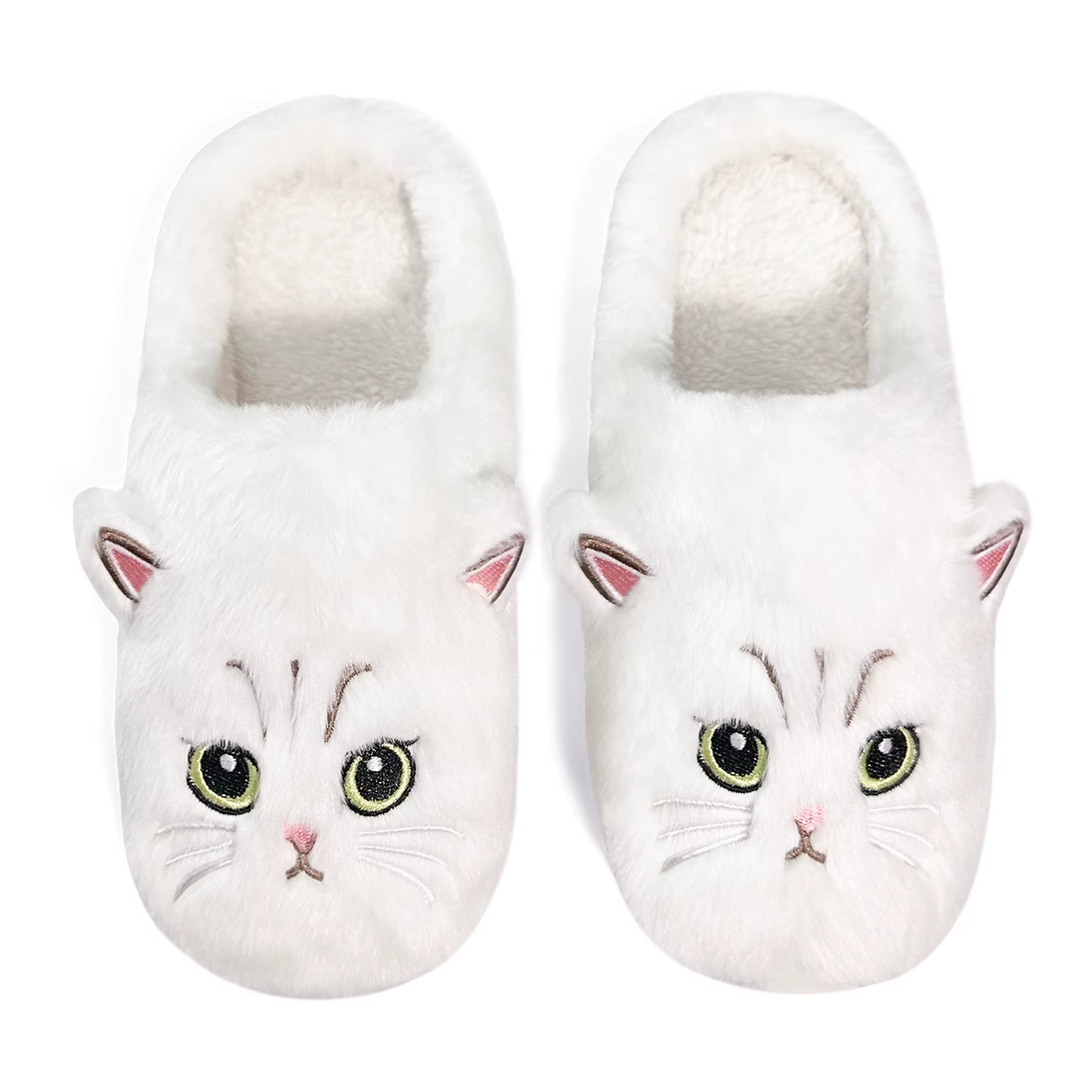 Novelty Plush Home Slippers, Cute Cat-Shaped Design, Casual Wear Gifts for Family Members Couples Cat Lovers Ladies
