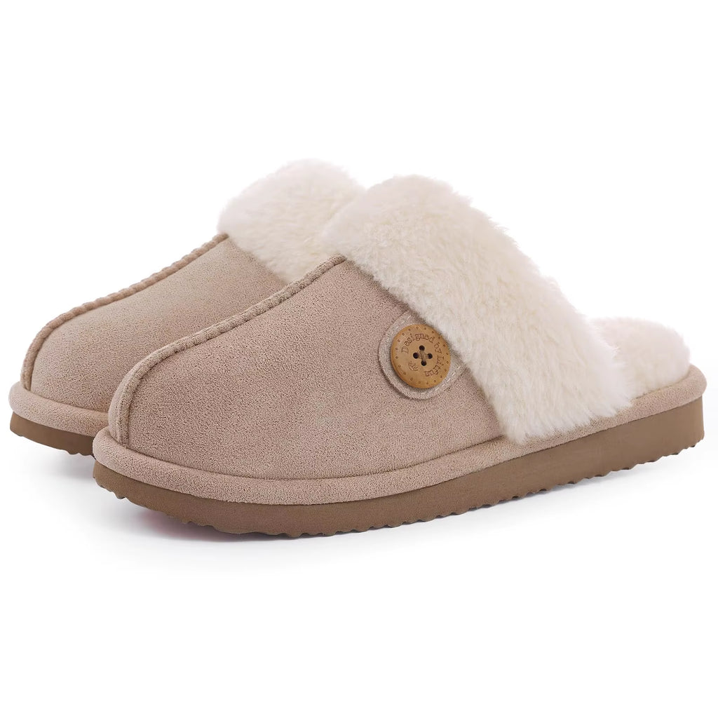 Women Fur Plush Slippers Indoor Warm Plush Home Cotton Shoes Winter Outdoor Plush Closed Rubber Home Shoes for Women