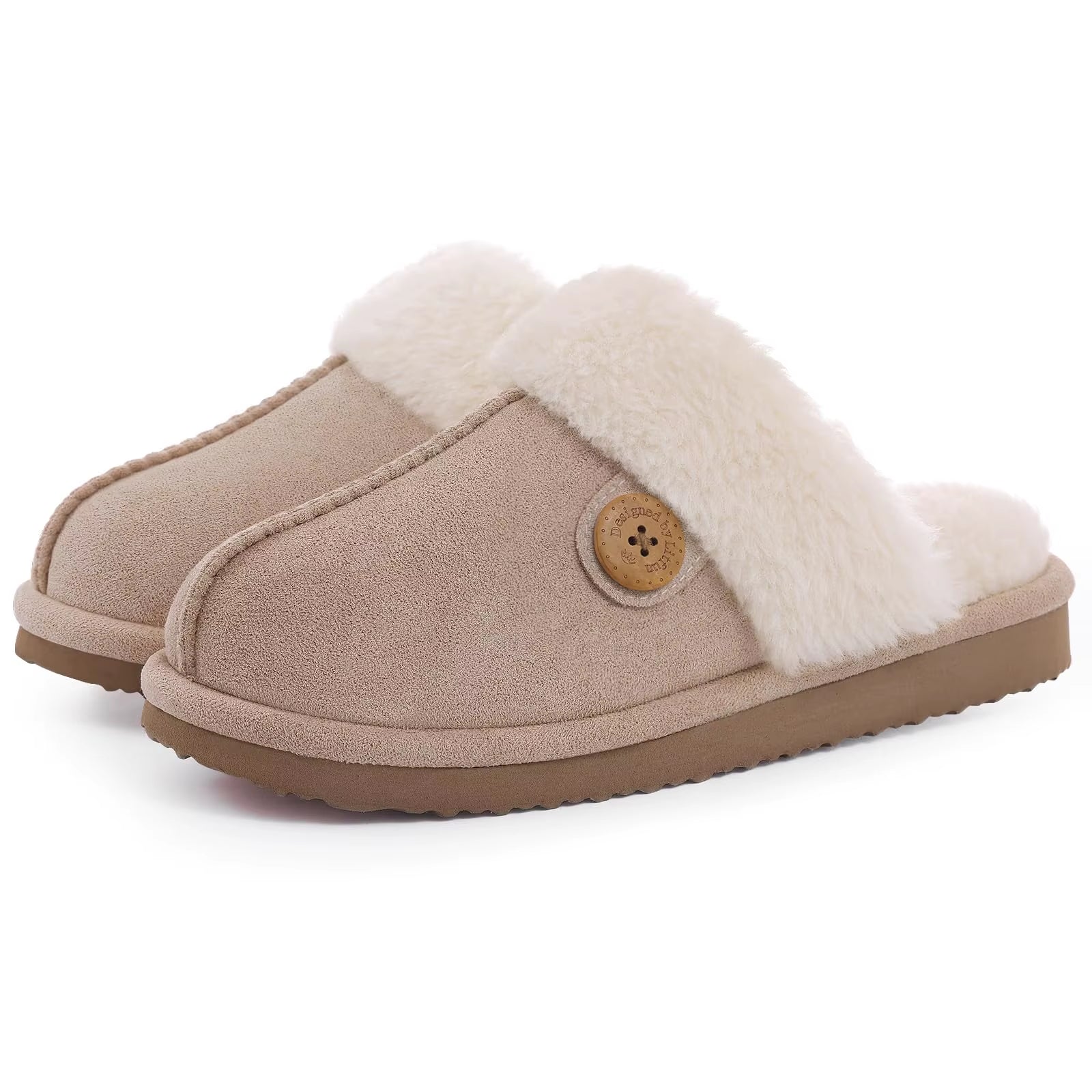 Women Fur Plush Slippers Indoor Warm Plush Home Cotton Shoes Winter Outdoor Plush Closed Rubber Home Shoes for Women