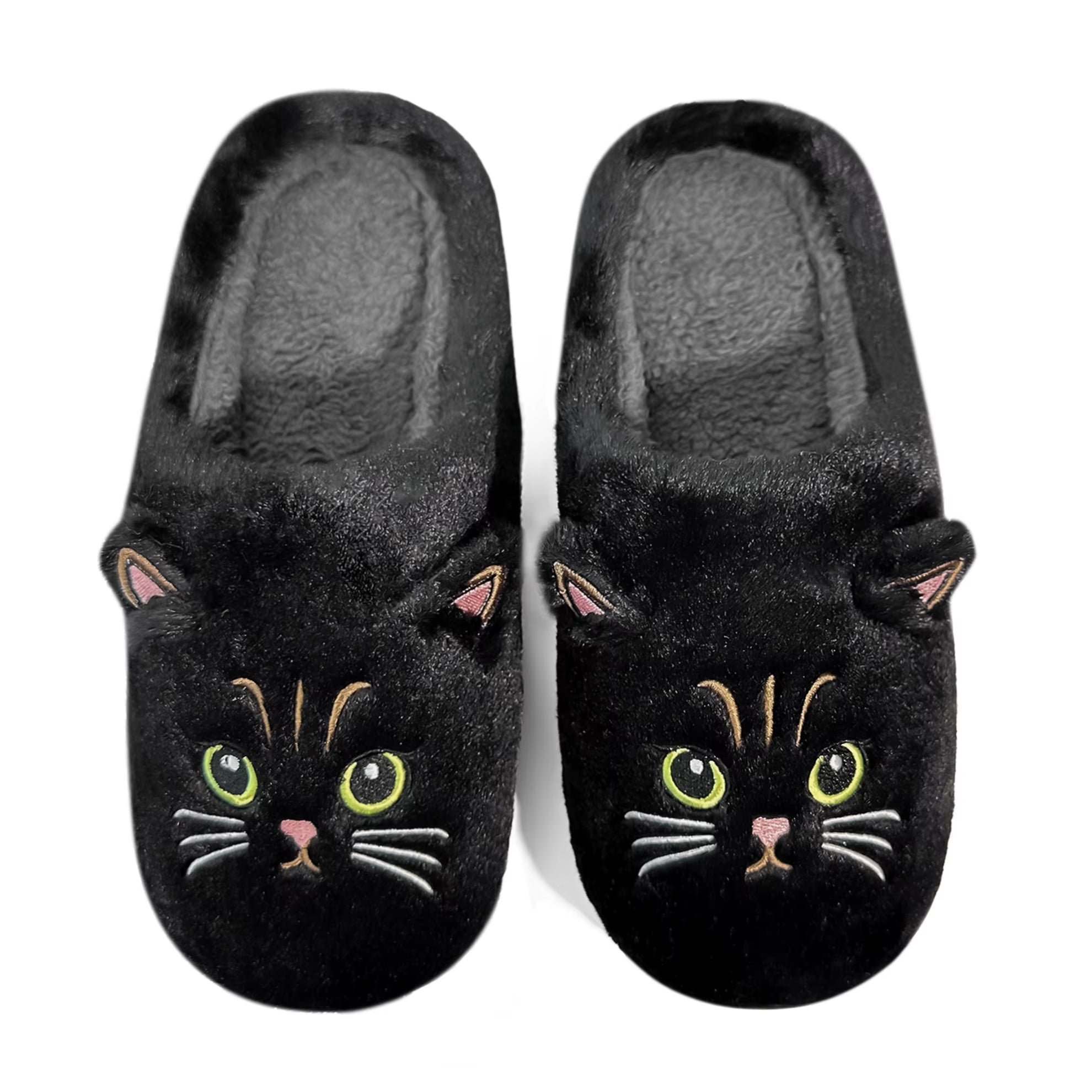 Novelty Plush Home Slippers, Cute Cat-Shaped Design, Casual Wear Gifts for Family Members Couples Cat Lovers Ladies