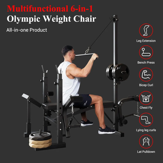 Weight Bench, Foldable Bench Press Set