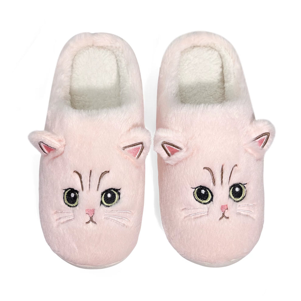 Novelty Plush Home Slippers, Cute Cat-Shaped Design, Casual Wear Gifts for Family Members Couples Cat Lovers Ladies
