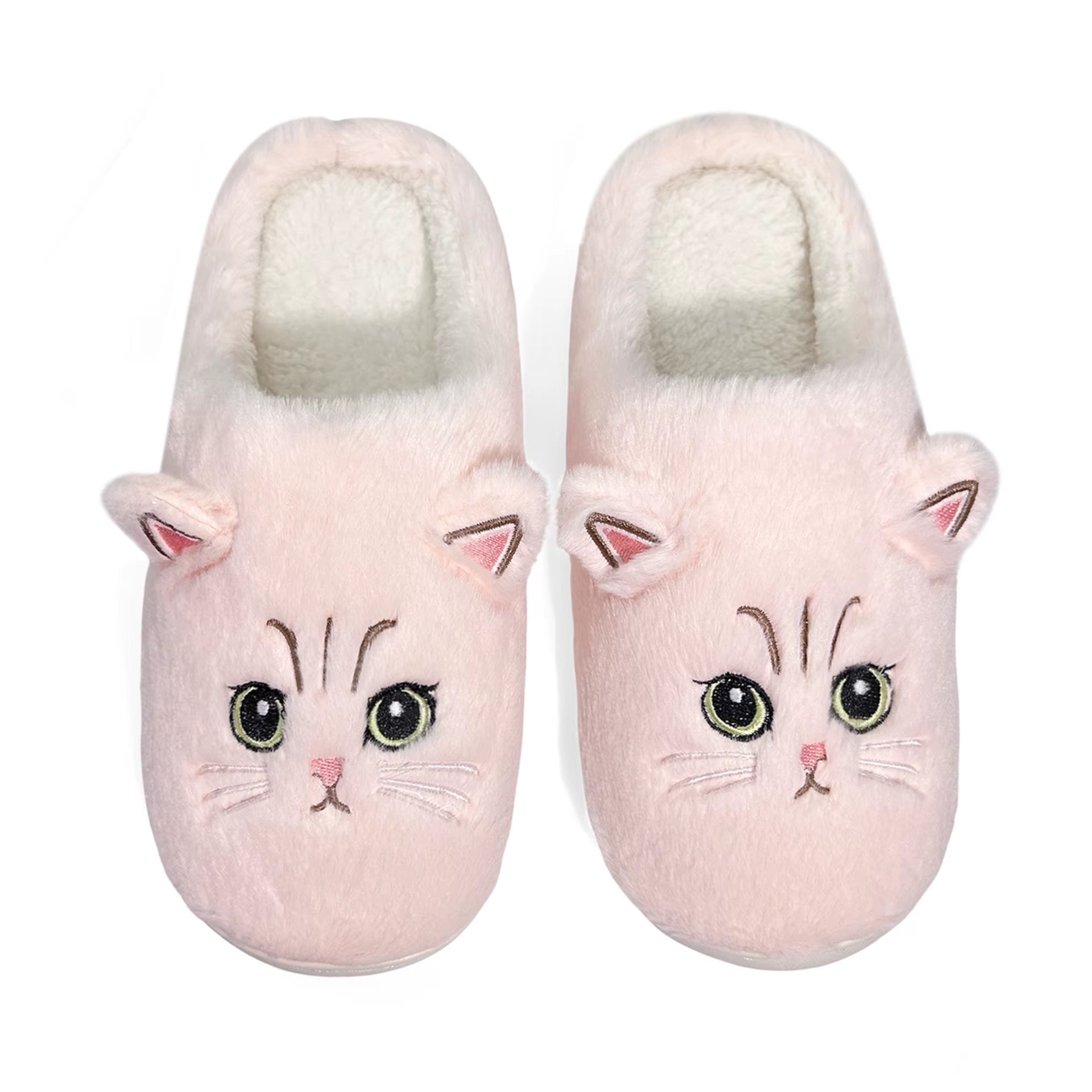 Novelty Plush Home Slippers, Cute Cat-Shaped Design, Casual Wear Gifts for Family Members Couples Cat Lovers Ladies