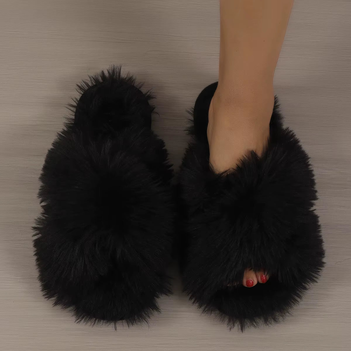 Women'S Indoor Slippers 2024 Spring and Summer New Plush Home Lazy Slippers anti Slip Durable Fashion Warm Sandals Slippers